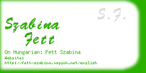 szabina fett business card